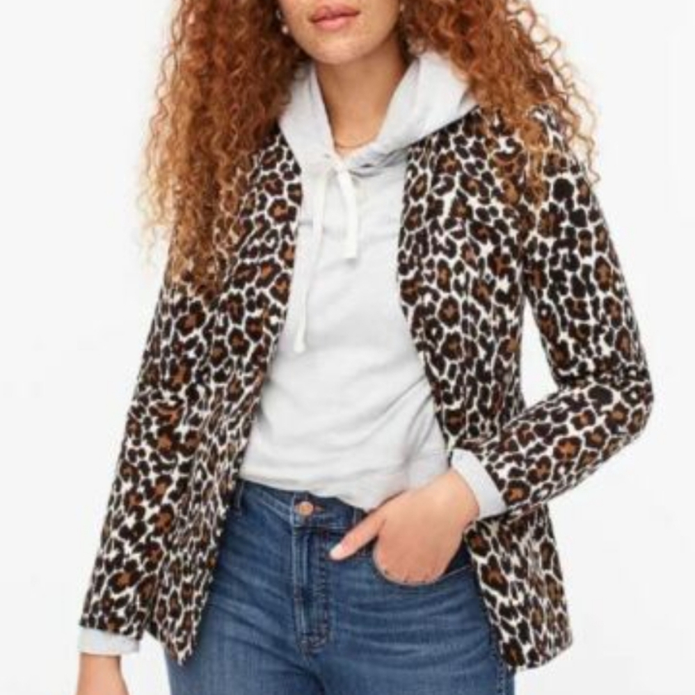 J. CREW Leopard Corduroy Blazer - Picture 1 of 8